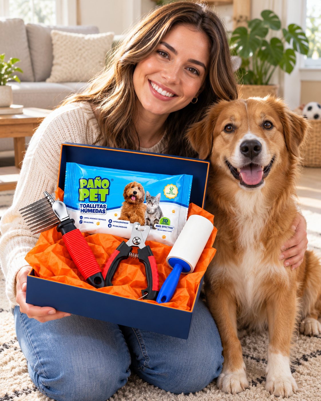 Kit de higiene en uso con mascota - Tokio Pet Shop